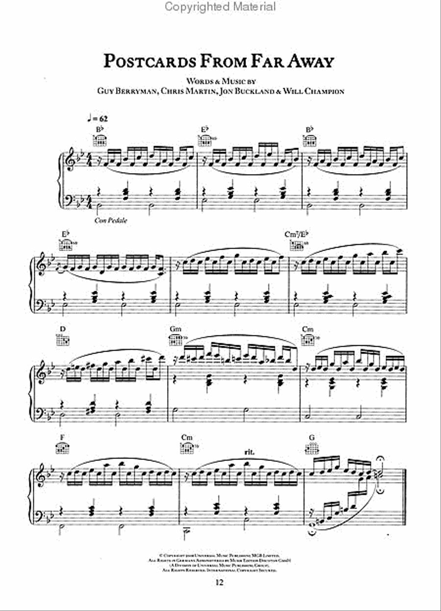 Coldplay - Prospekts March Piano, Vocal, Guitar scores gallery preview page 3