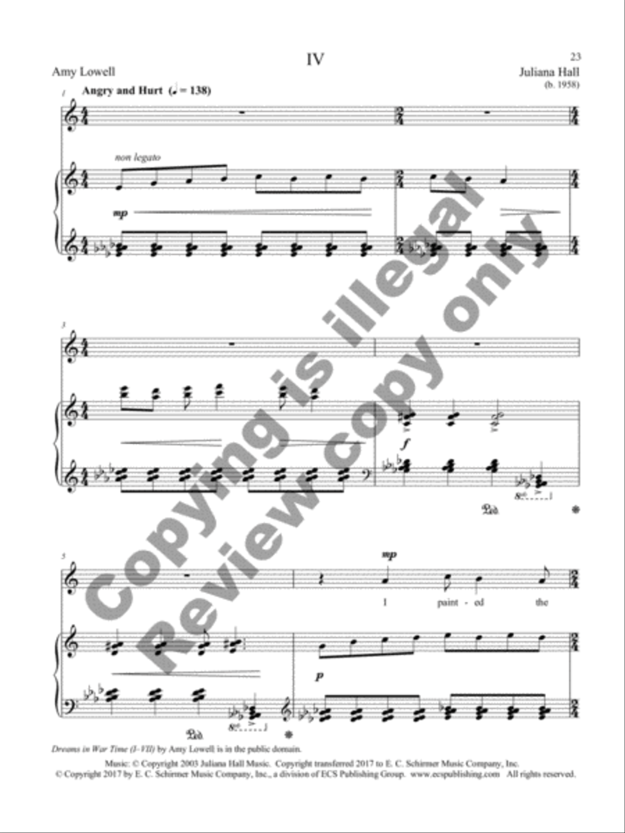 Dreams in War Time Mezzo-Soprano Voice scores gallery preview page 24
