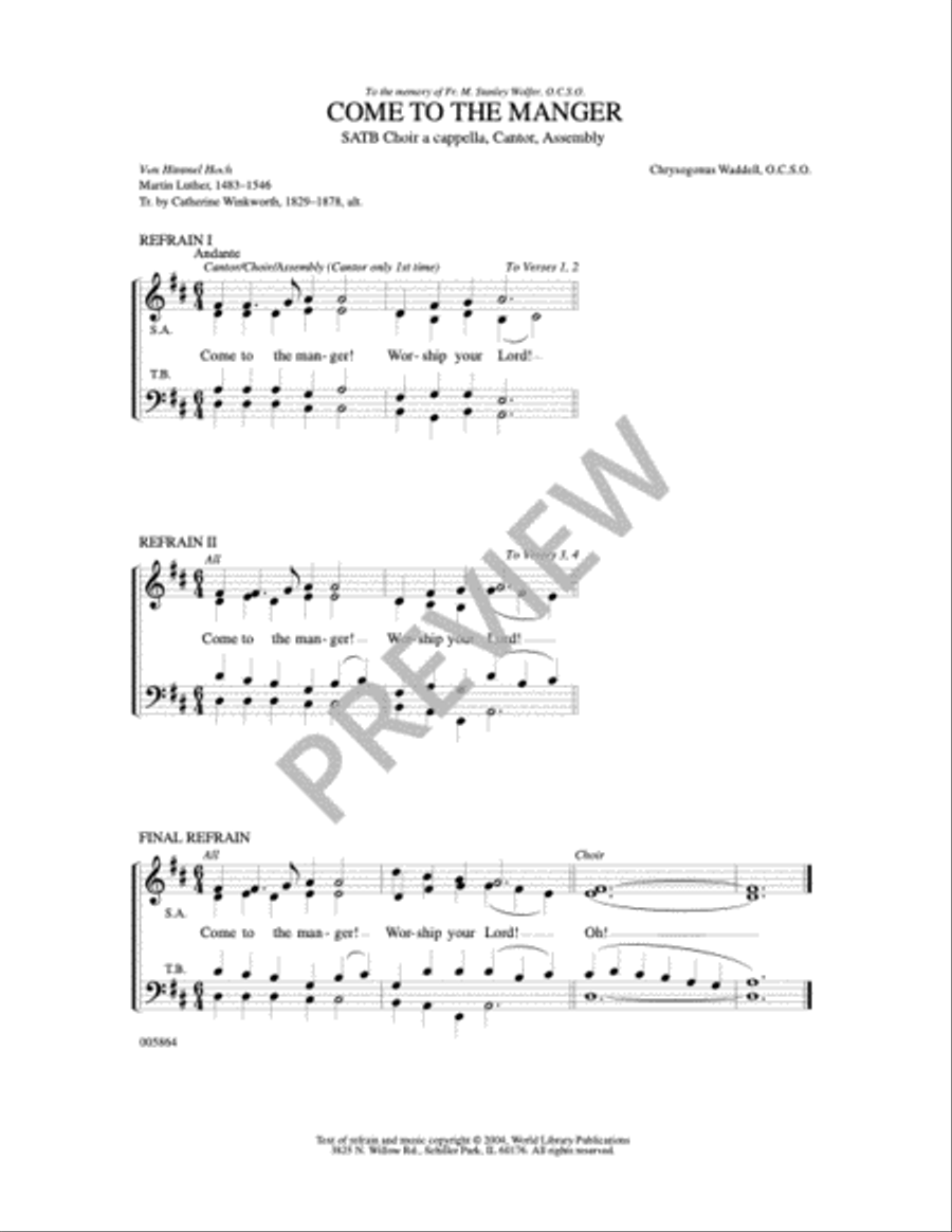 Come to the Manger Come to the Manger 4-Part scores gallery preview page 3