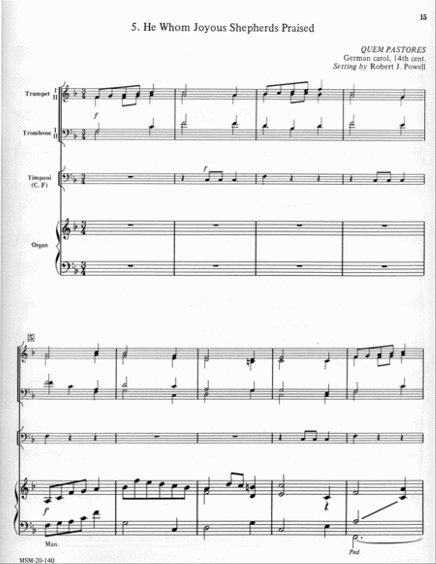 Five Christmas Carols for Brass and Organ Organ scores gallery preview page 10