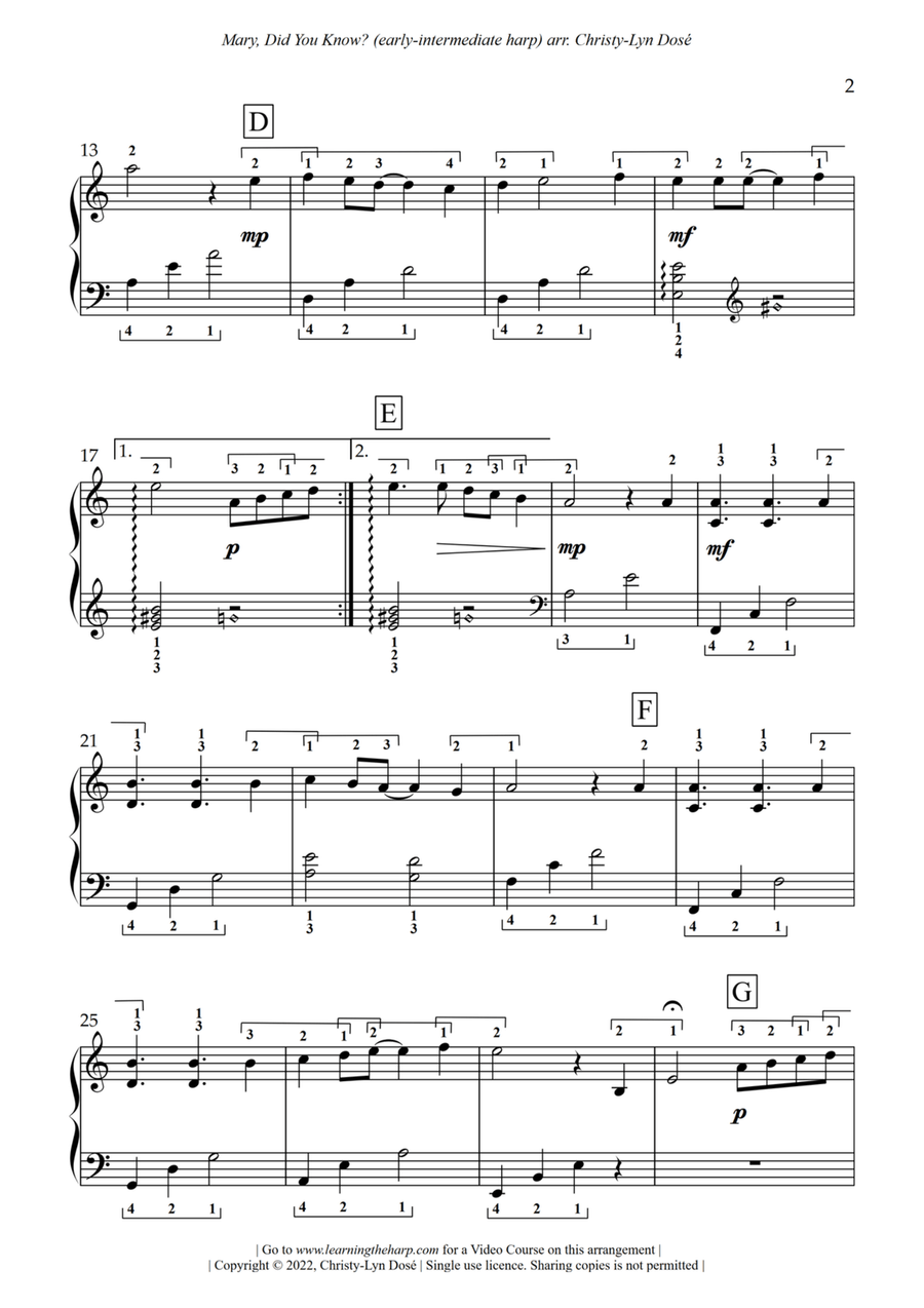 Mary, Did You Know? Harp scores gallery preview page 3