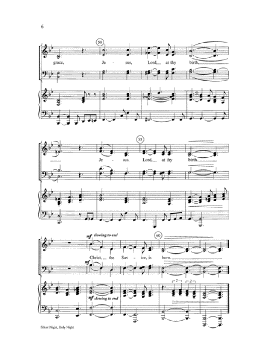 Silent Night, Holy Night Choir scores gallery preview page 6
