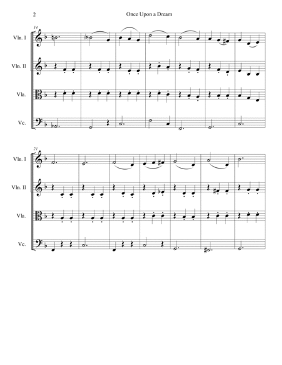 Once Upon A Dream String Quartet scores gallery preview page 3