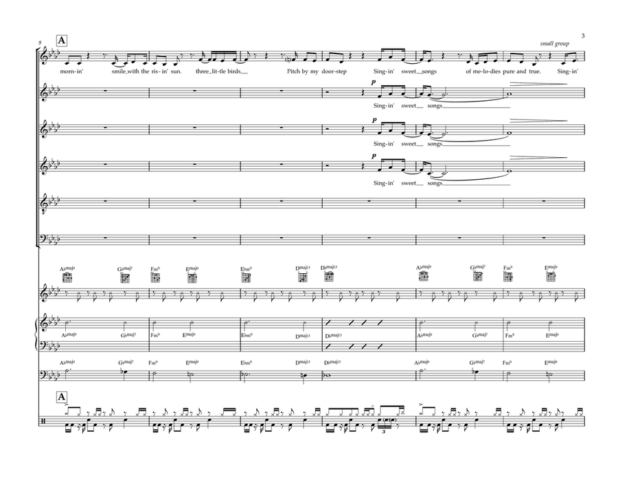 Three Little Birds Three Little Birds Divisi scores gallery preview page 4