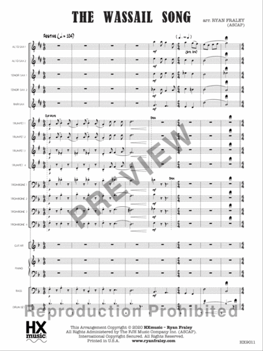 The Wassail Song Jazz Ensemble scores gallery preview page 4