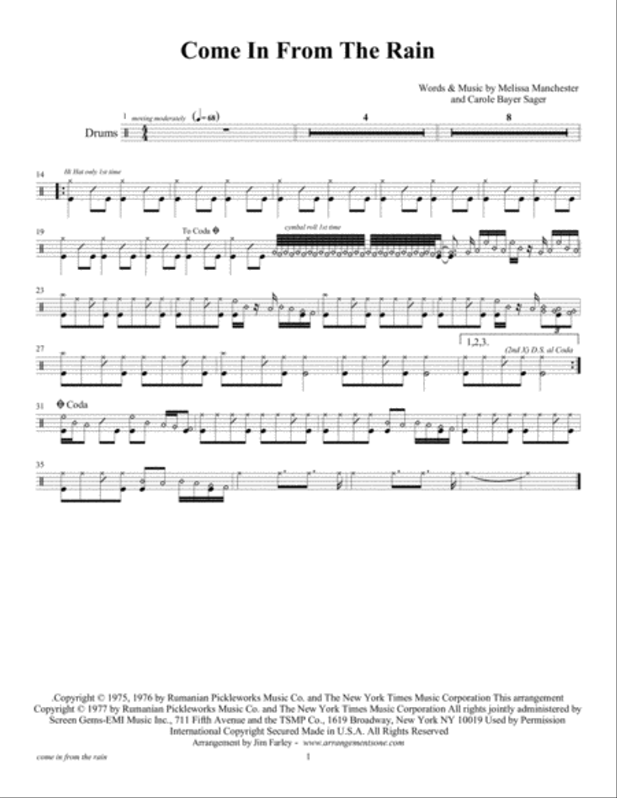 Come In From The Rain Small Ensemble scores gallery preview page 3