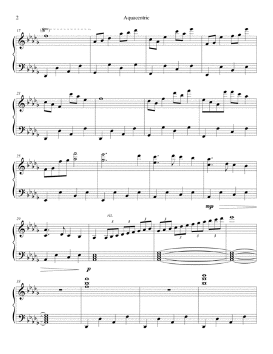 Aquacentric Piano Solo scores gallery preview page 2