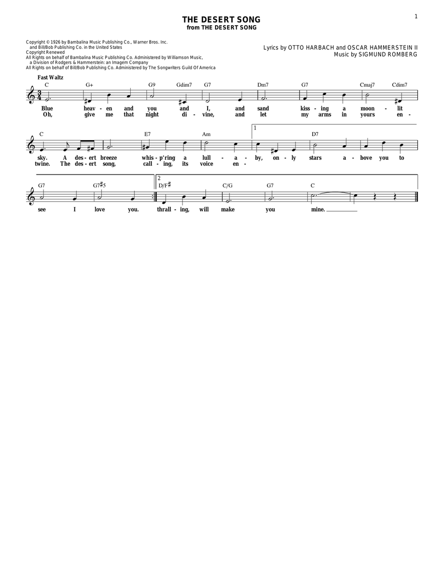 The Desert Song Guitar scores gallery preview page 1