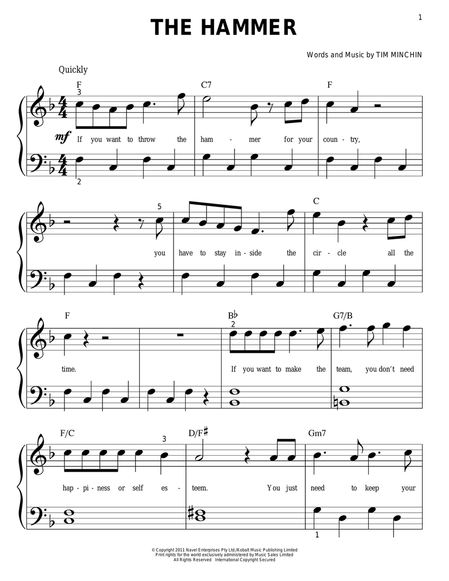 The Hammer The Hammer Easy Piano scores gallery preview page 1