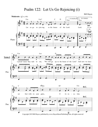 Psalm 122: Let Us Go Rejoicing (i) - piano/vocal