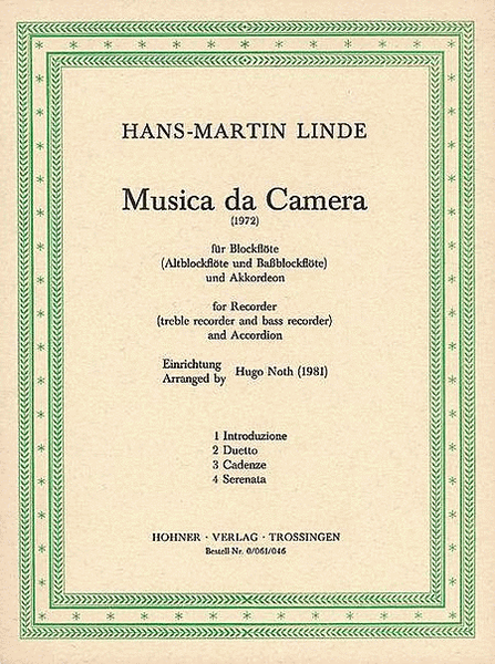 Linde Hm Musica Da Camera(1972)