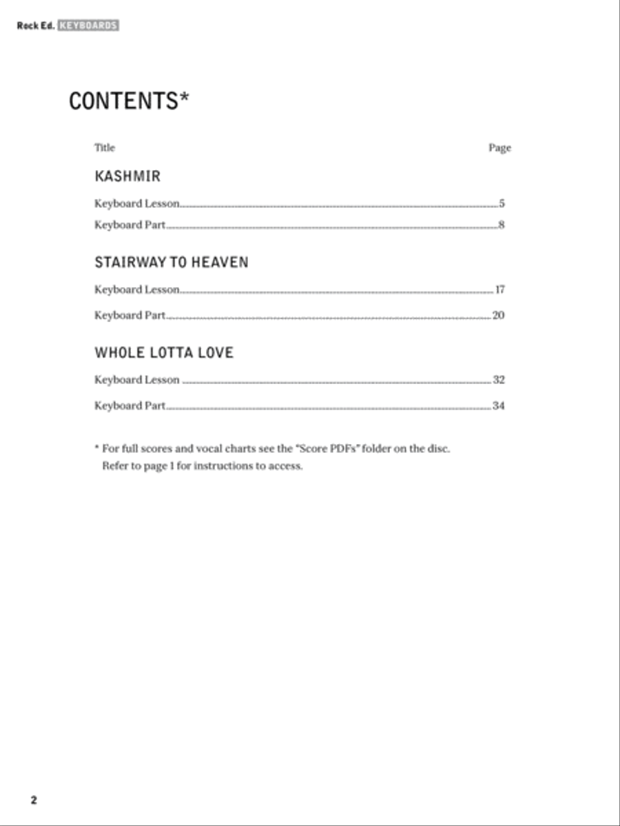 Alfred's Rock Ed. -- Led Zeppelin Keyboards Piano Method scores gallery preview page 3