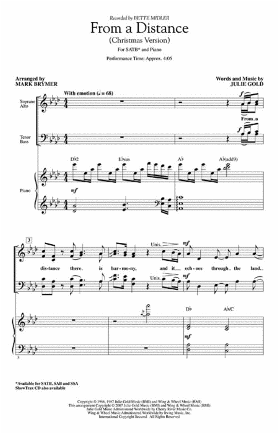 From a Distance (Christmas Version) Choir scores gallery preview page 2