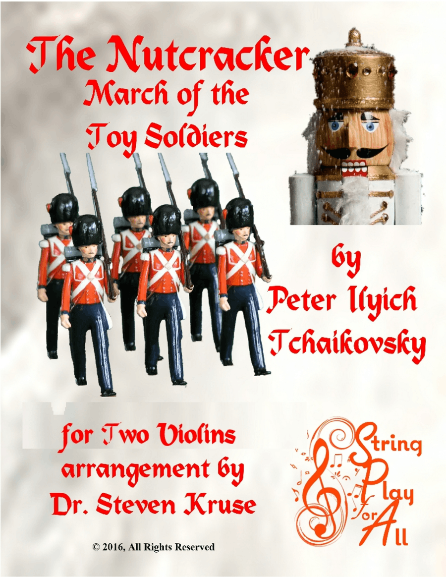 March of the Toy Soldiers from the Nutcracker for Two Violins String Duet scores gallery preview page 1