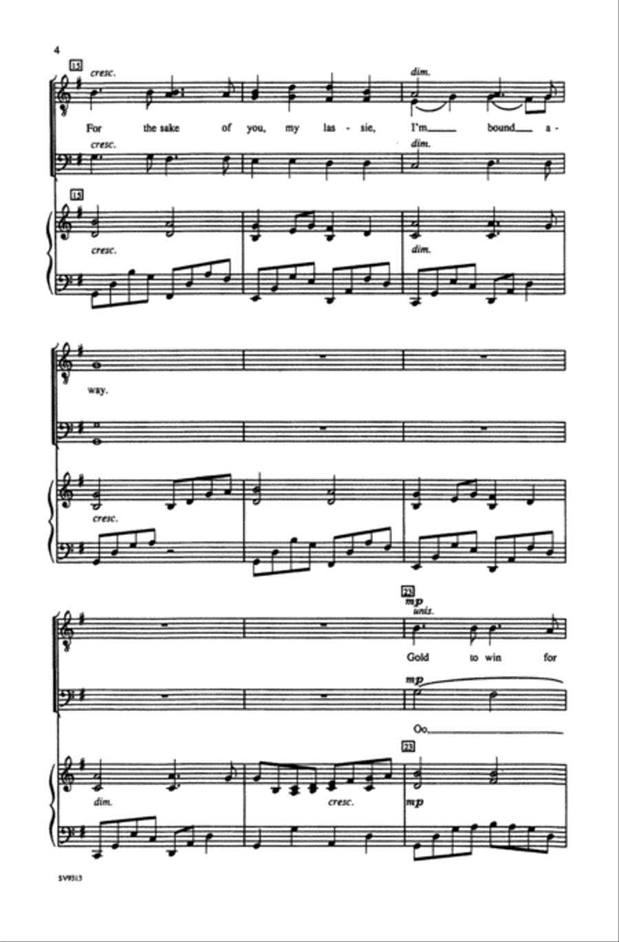 I'm Bound Away Men's Choir scores gallery preview page 4