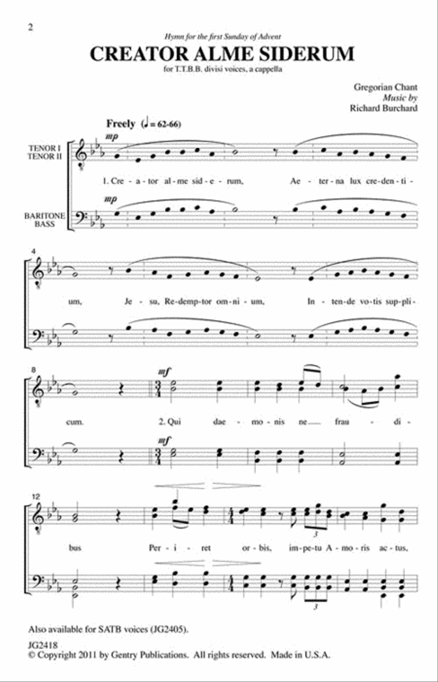 Creator Alme Siderum Creator Alme Siderum TTBB scores gallery preview page 2
