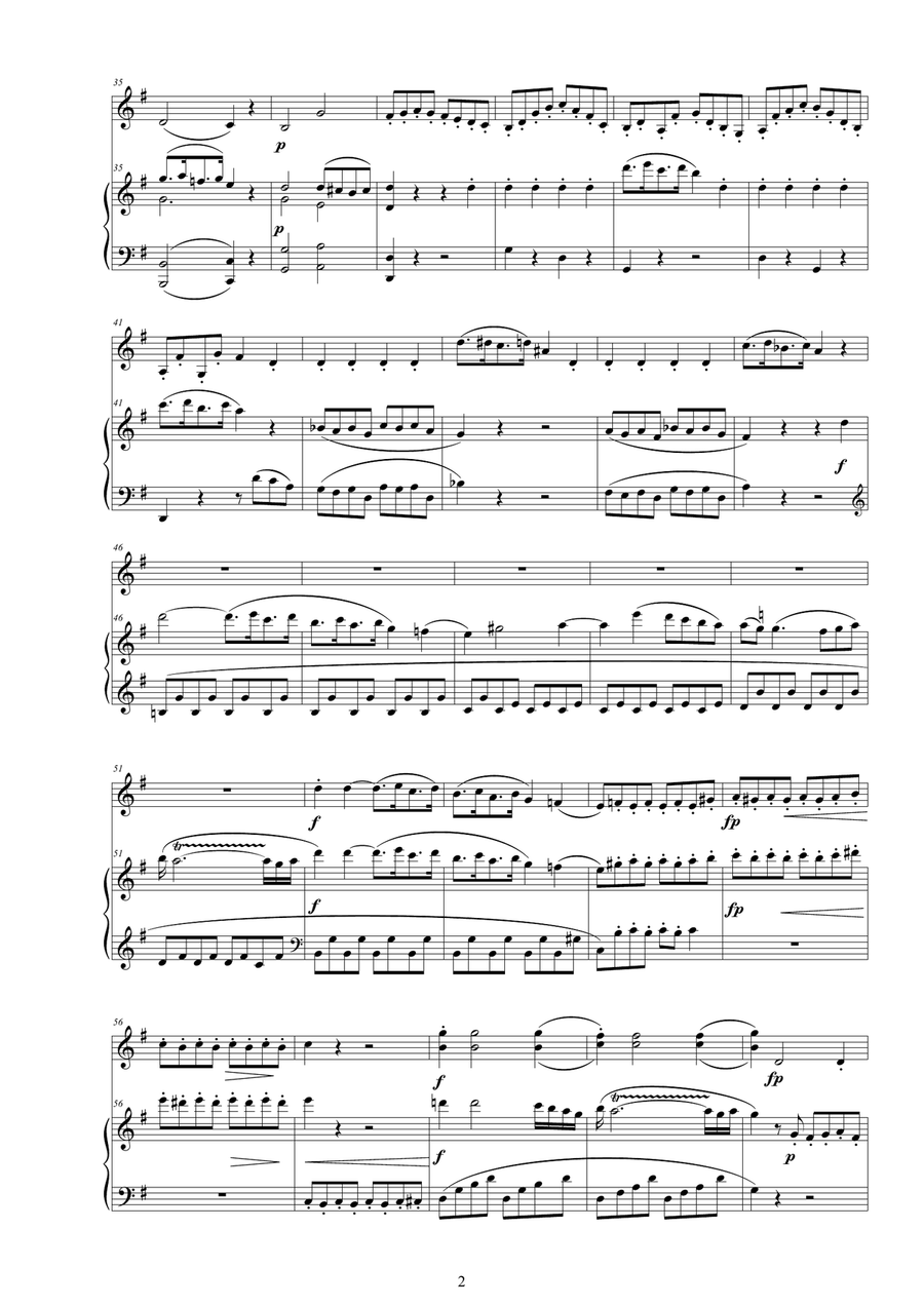 Mozart - Violin Sonata No.21 in E minor K 304 for Violin and Piano - Score and Part Violin Solo scores gallery preview page 2