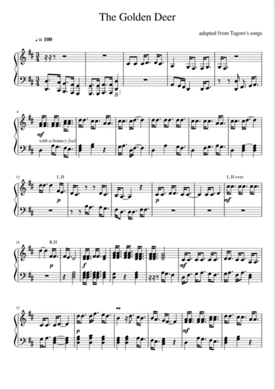 The Golden Deer Piano Solo scores gallery preview page 1