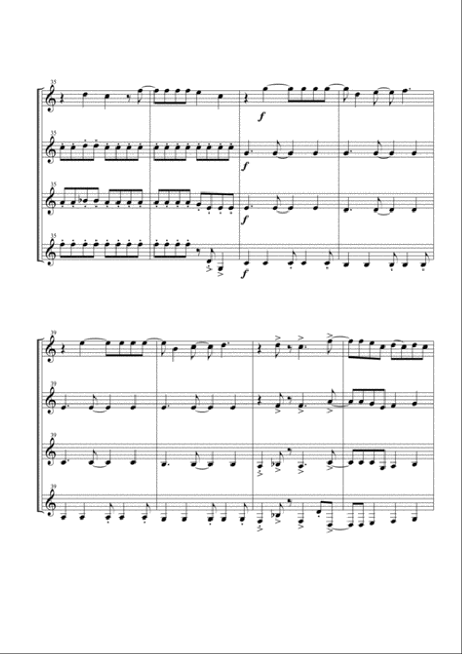 Mamma Mia Woodwind Quartet scores gallery preview page 5