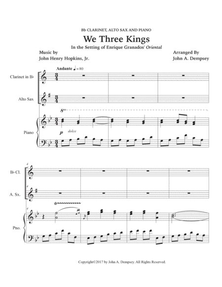 We Three Kings (Trio for Clarinet, Alto Sax and Piano) image number null