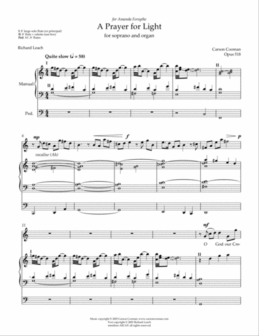 A Prayer for Light A Prayer for Light Voice scores gallery preview page 1