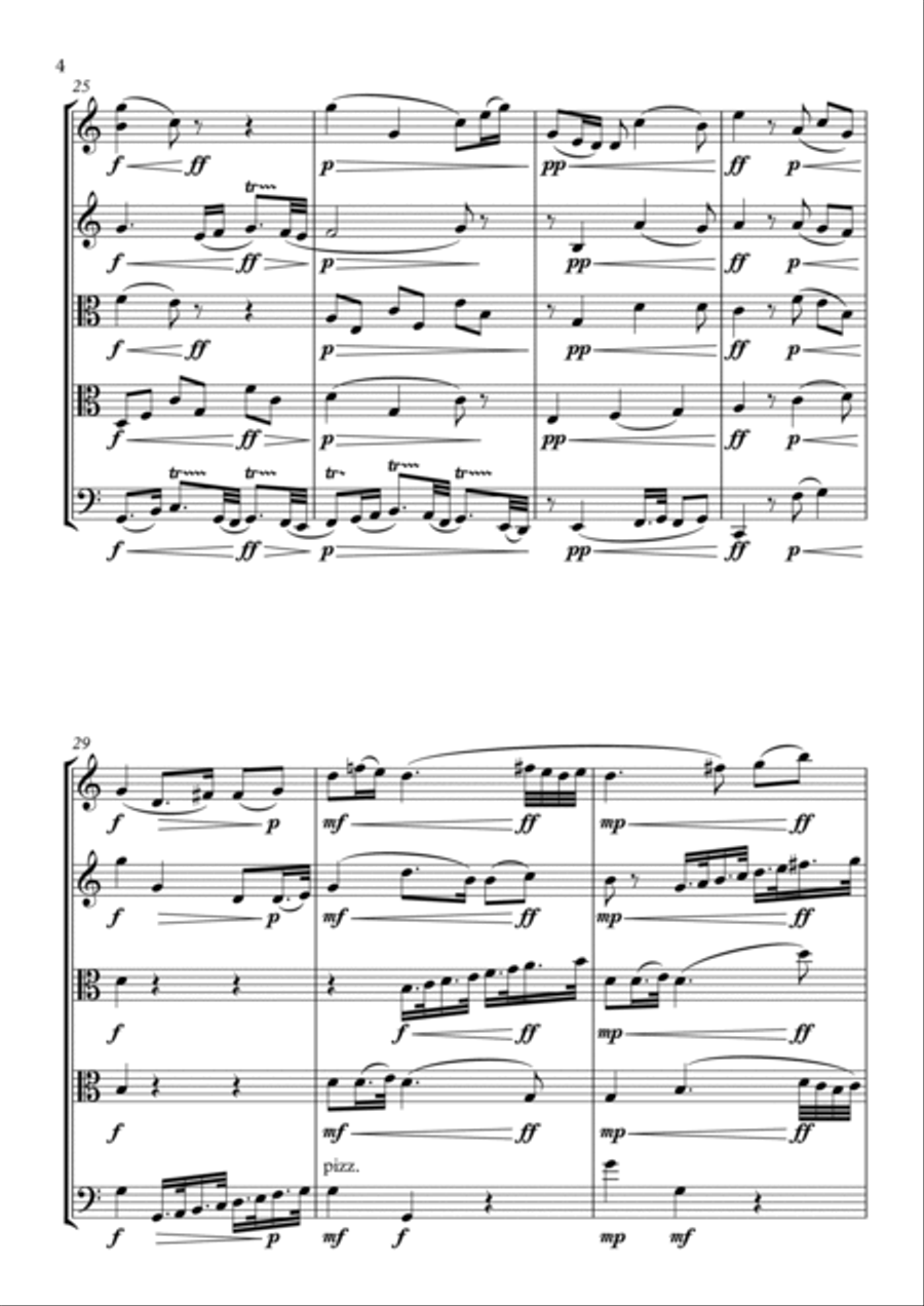String Quintet based on Beethoven's sketches, op. 79 String Quartet scores gallery preview page 6