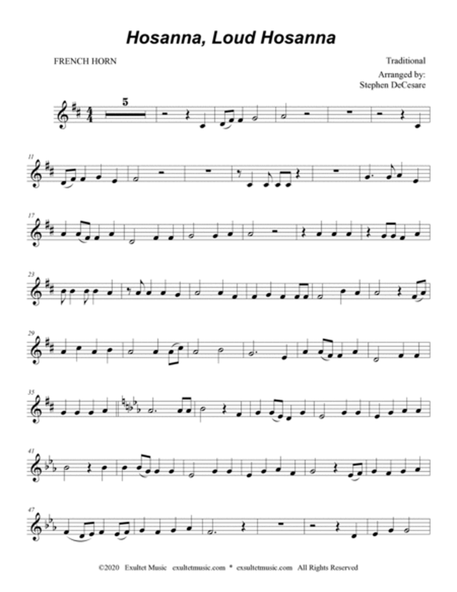 Hosanna, Loud Hosanna (Brass Quartet - Organ accompaniment) image number null