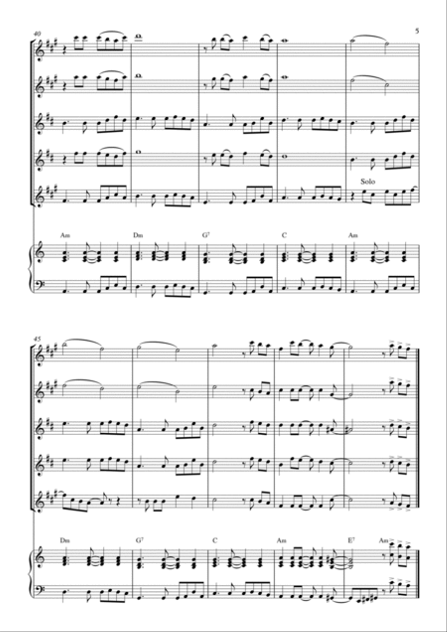 Flowers Saxophone Quintet scores gallery preview page 5