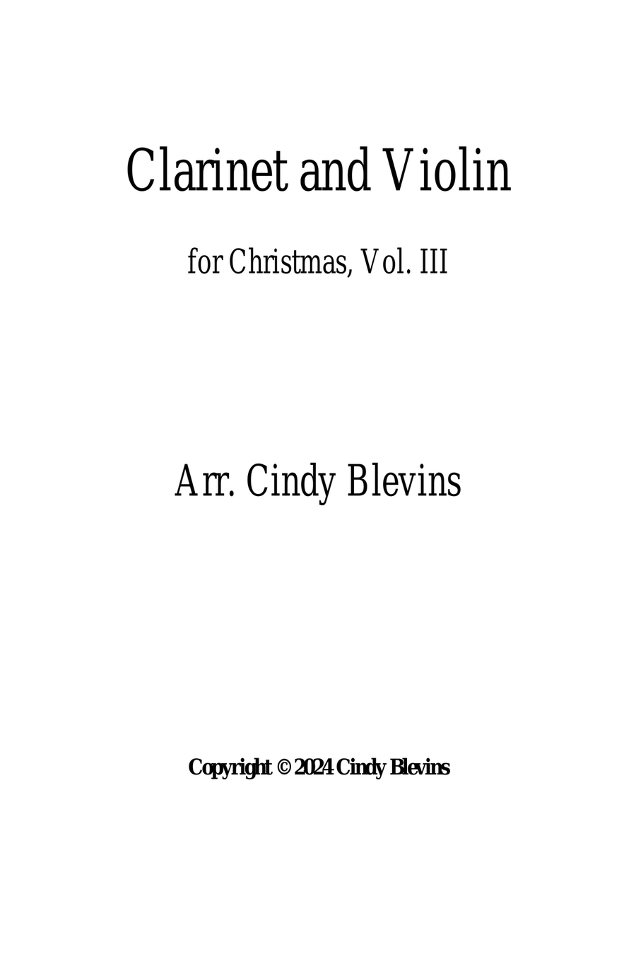 Clarinet and Violin for Christmas, Vol. III (12 arrangements) Clarinet scores gallery preview page 5