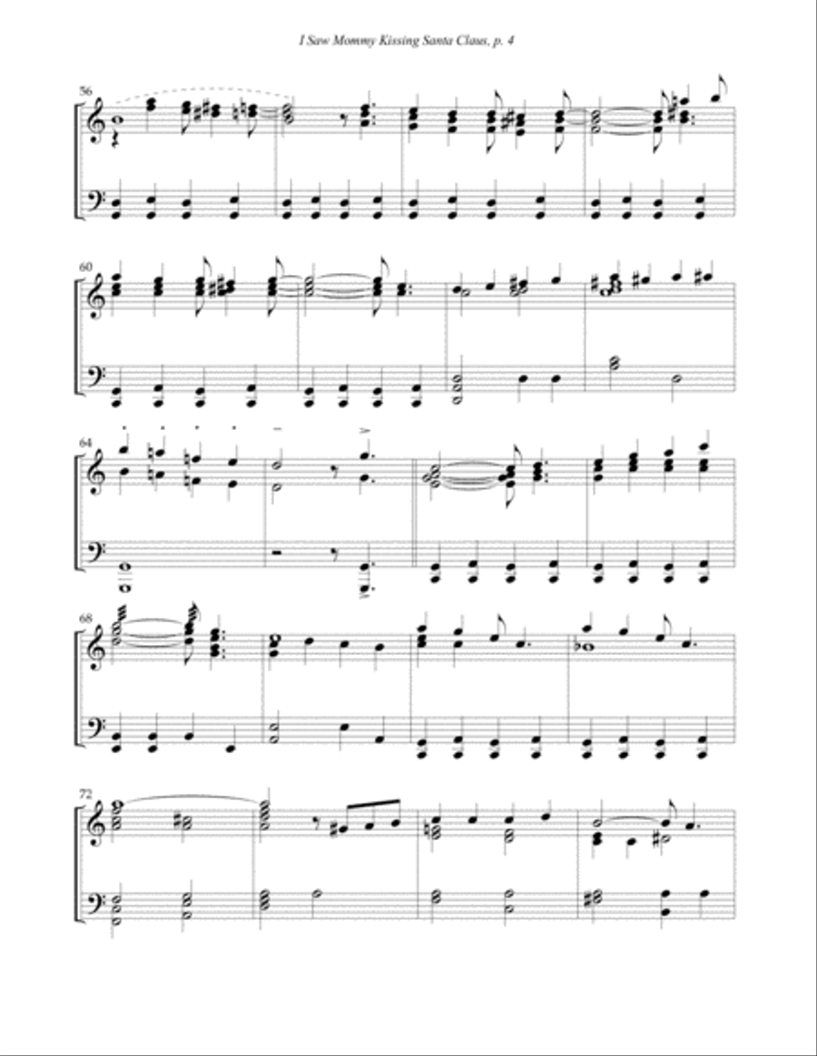 I Saw Mommy Kissing Santa Claus Piano Solo scores gallery preview page 4
