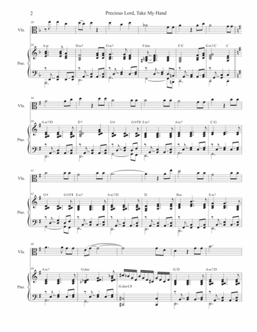 Precious Lord, Take My Hand (Viola solo and Piano) image number null