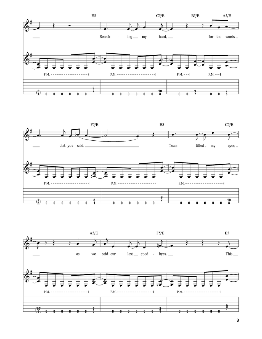 Trust by Megadeth - Acoustic Guitar - Digital Sheet Music