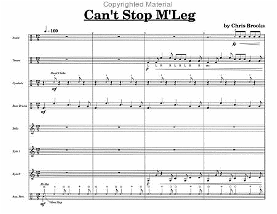 Can't Stop M'Leg Percussion Ensemble scores gallery preview page 3