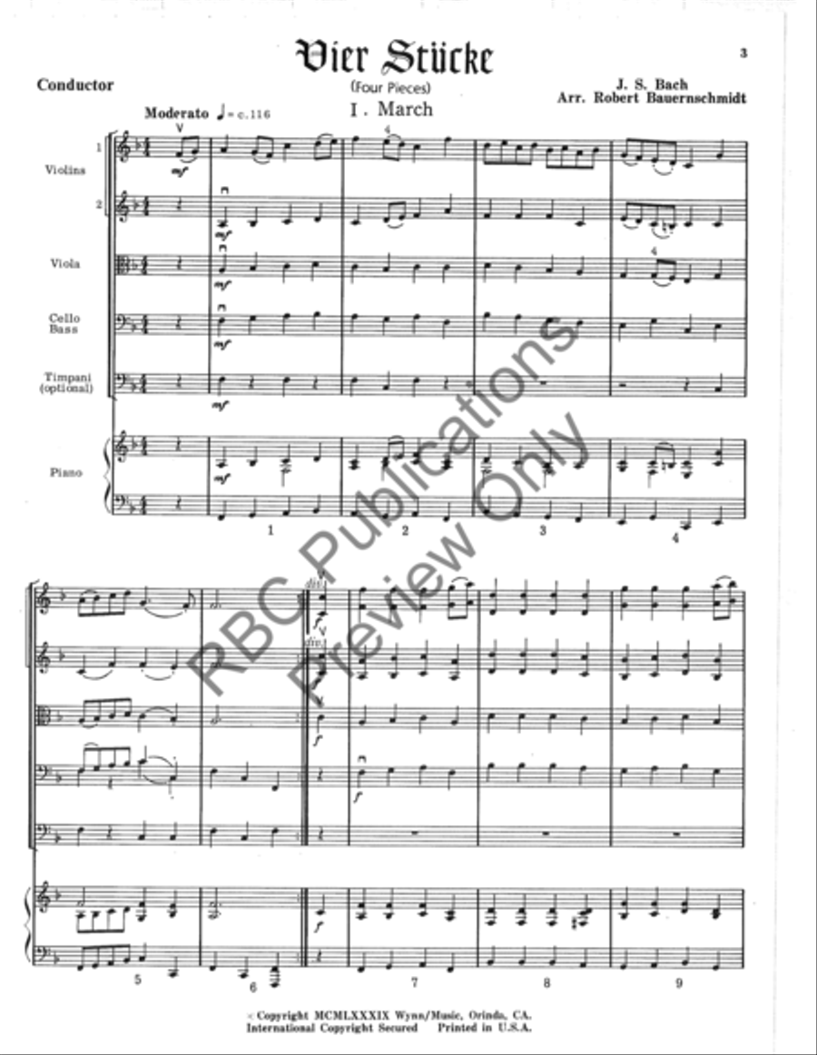 Vier Stucke String Orchestra scores gallery preview page 4