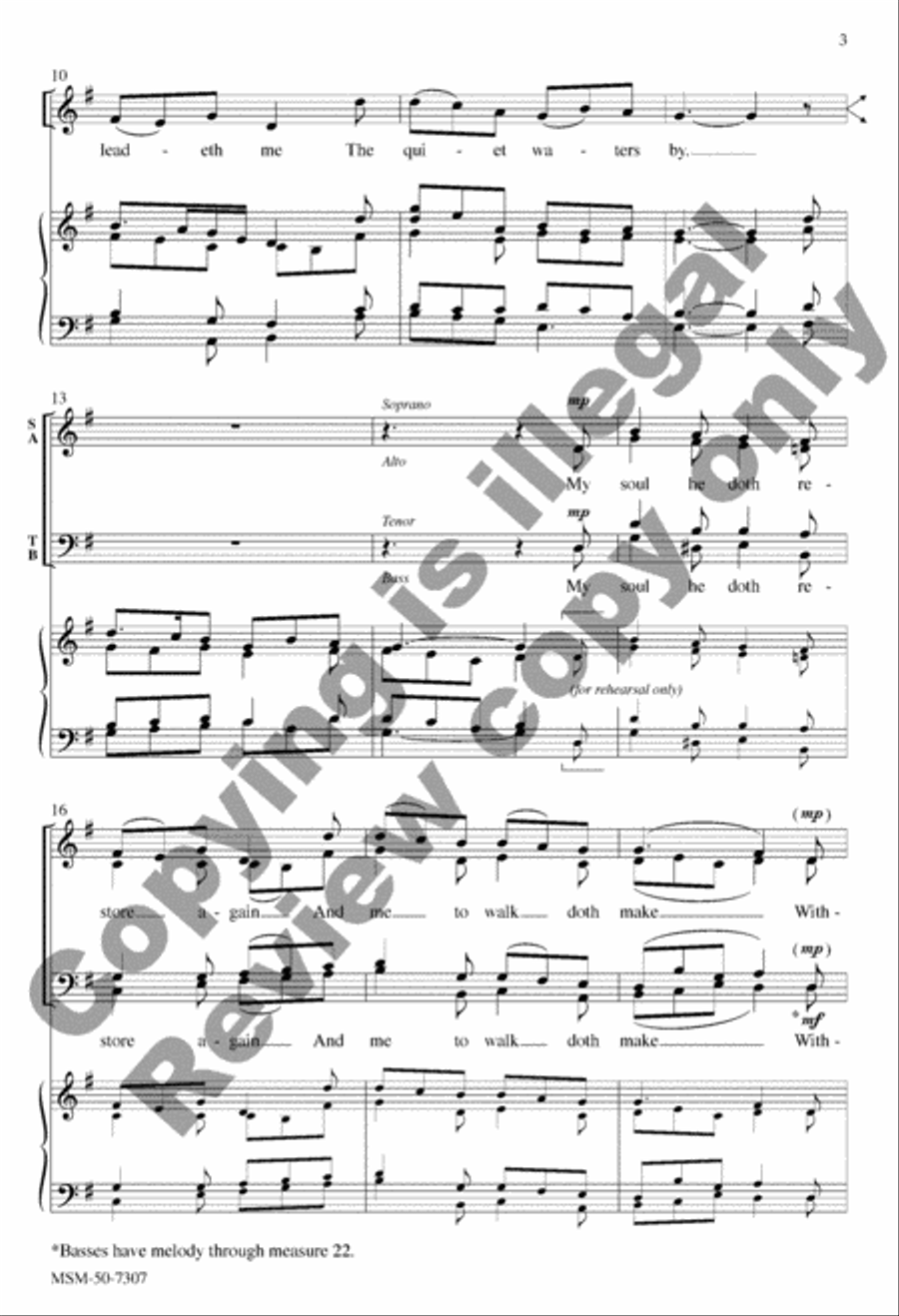The Lord's My Shepherd, I'll Not Want 4-Part scores gallery preview page 3