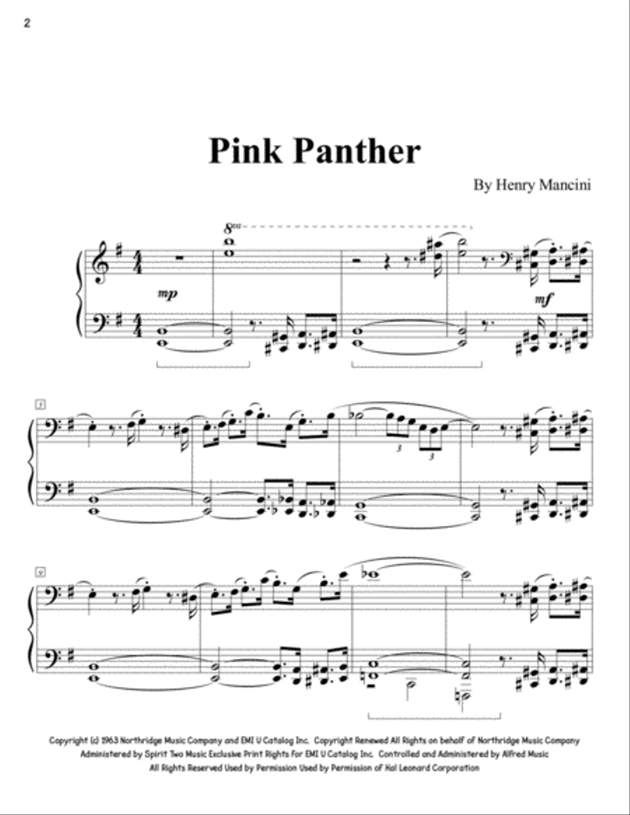 The Pink Panther from THE PINK PANTHER Piano Solo scores gallery preview page 1