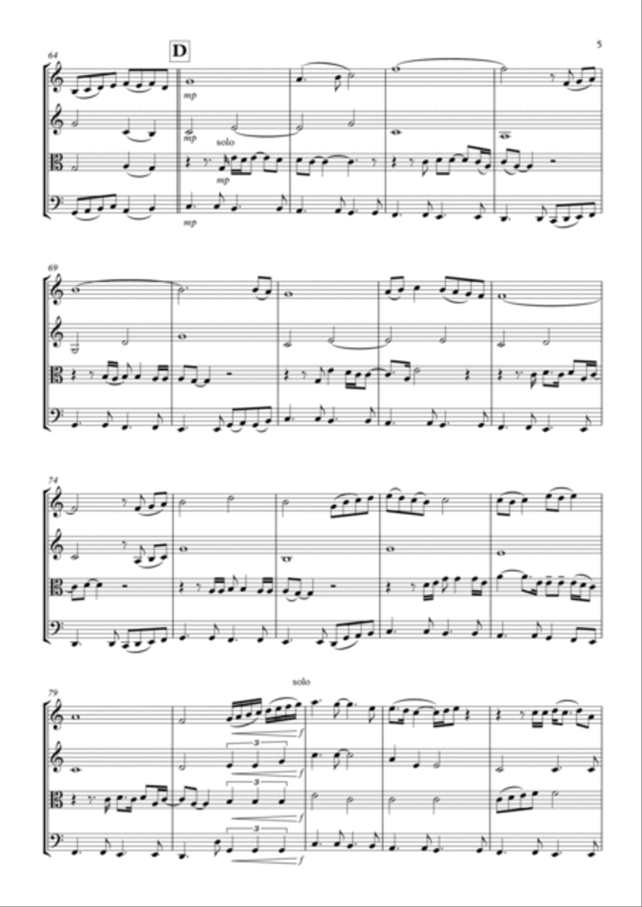 A Whiter Shade Of Pale String Quartet scores gallery preview page 5