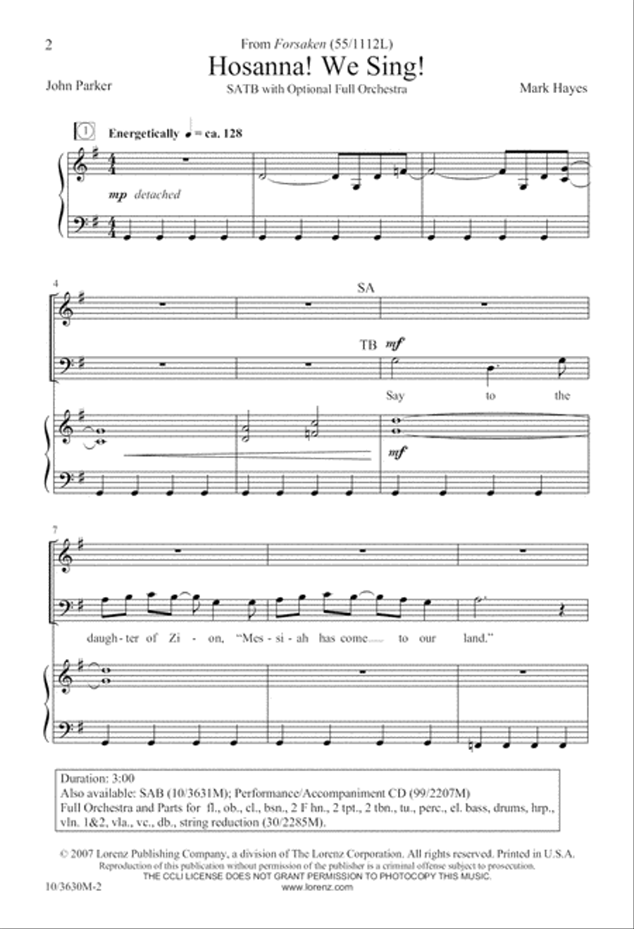 Hosanna! We Sing! Hosanna! We Sing! 4-Part scores gallery preview page 2