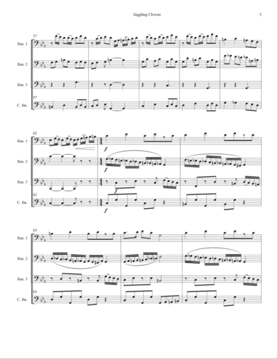 Juggling Clowns for bassoon quartet Woodwind Quartet scores gallery preview page 5