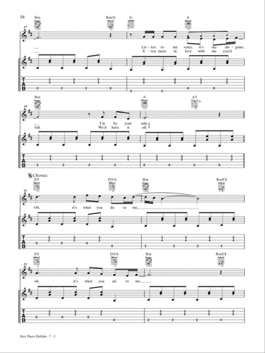 Hey There Delilah Guitar Tablature scores gallery preview page 3