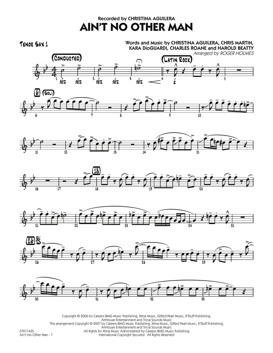 Ain't No Other Man - Tenor Sax 1 Jazz Ensemble scores gallery preview page 1