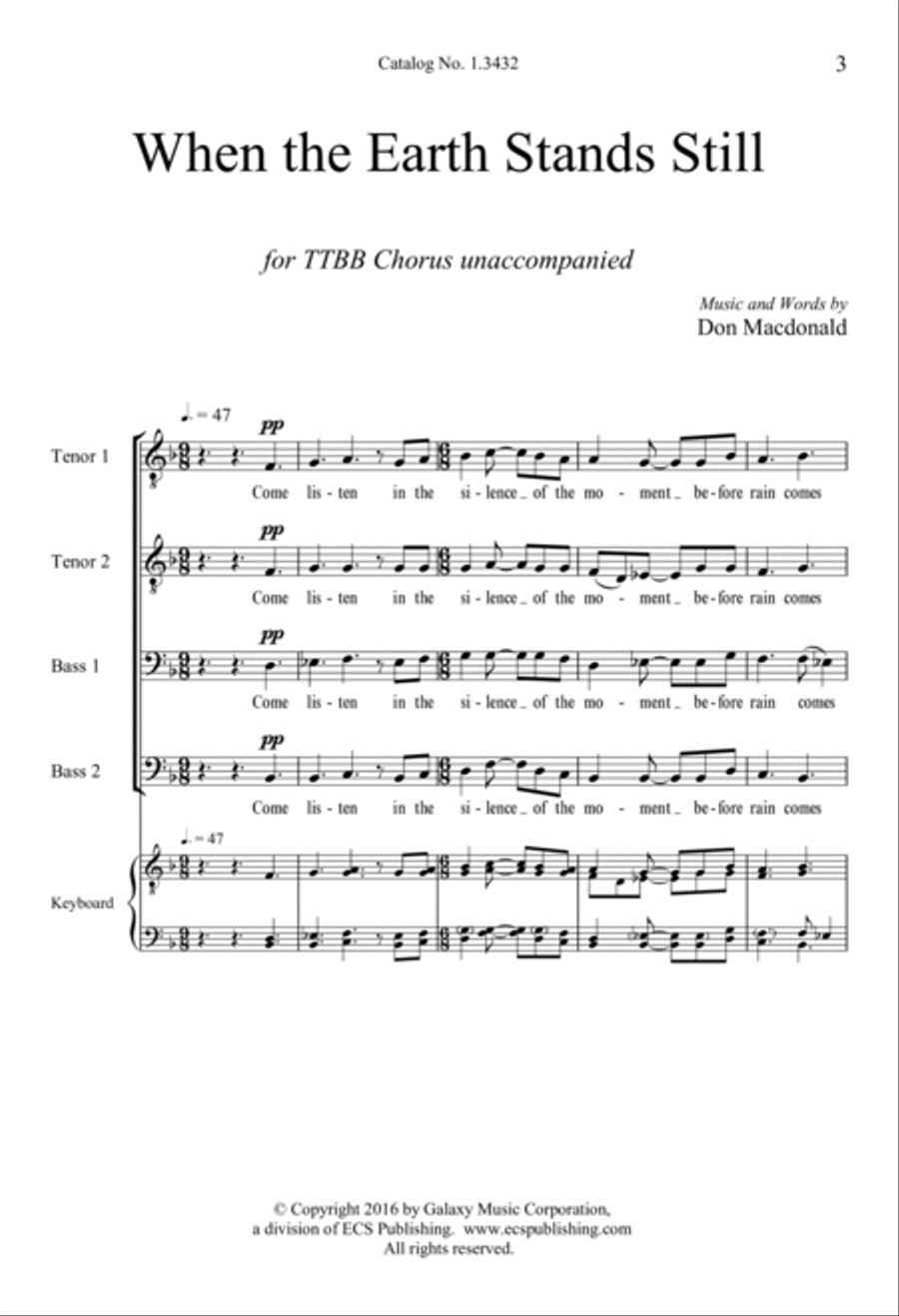 When the Earth Stands Still TTBB scores gallery preview page 2