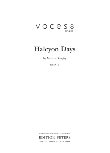 Halcyon Days by Voces8 Choir - Digital Sheet Music
