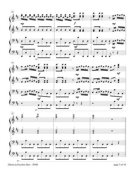 Gloria in Excelsis Deo (1 Piano, 4 Hands) by Sharon Wilson 1 Piano, 4-Hands - Digital Sheet Music
