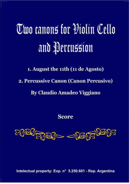 TWO CANONS FOR VIOLIN CELLO AND PERCUSSION image number null