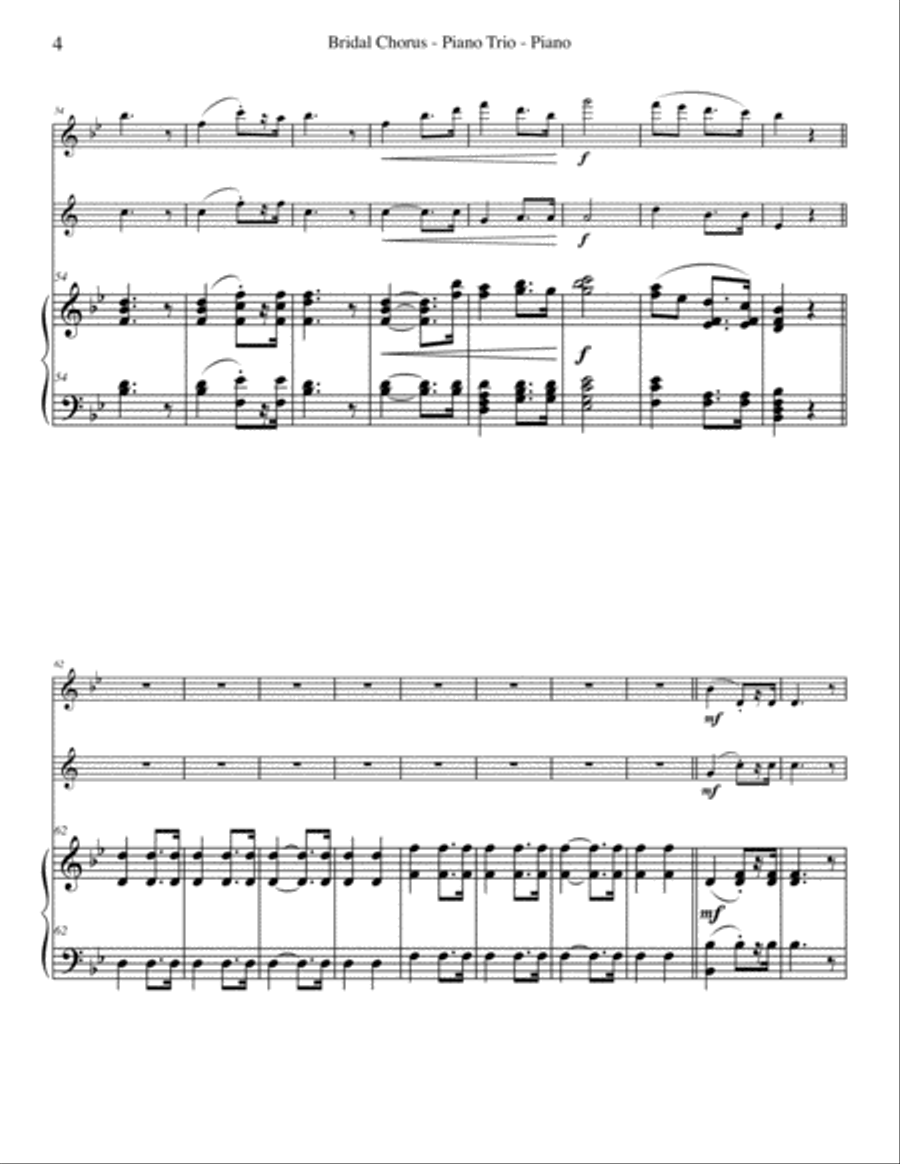 Wagner Bridal Chorus from Lohengrin for Flute, Clarinet & Piano Woodwind Duet scores gallery preview page 4