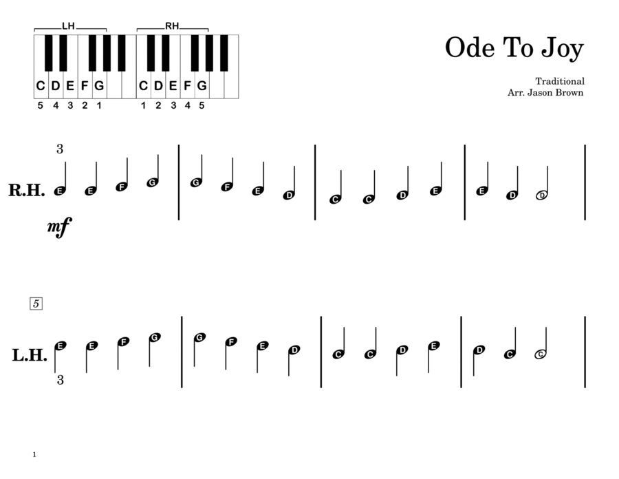 Ode To Joy (Primer Level, Pre-Reading, Full Song) image number null
