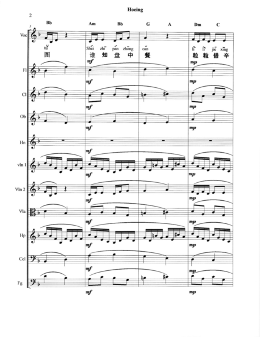 Hoeing-Farming in Hot Sun - Score Only Full Orchestra scores gallery preview page 2