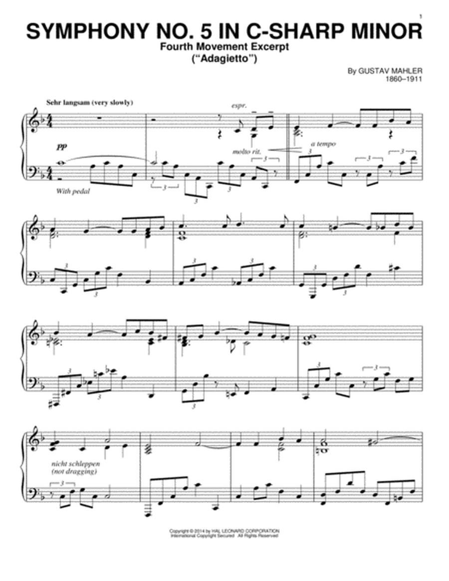 Symphony No. 5 In C-sharp Minor ("Adagietto"), Fourth Movement Excerpt