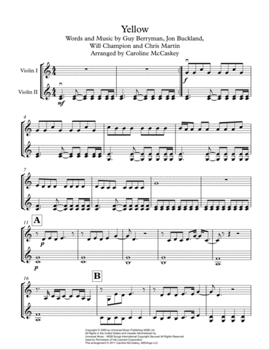 Yellow Yellow String Duet scores gallery preview page 2